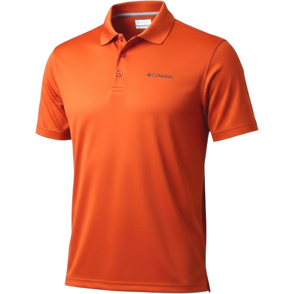 NWT Columbia Polo Shirt Mens XL Orange Polyester Performance Omni-Shade Golf